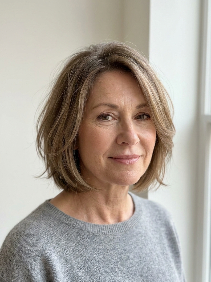 Kurzer gestufter Bob als Frisuren für kurze Haare ab 50 Inspiration 2026